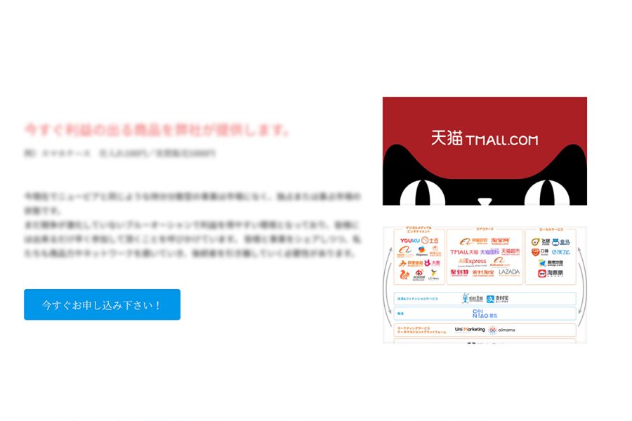 制作実績:中国ECプラットフォーム連携の越境ECサービスサイト